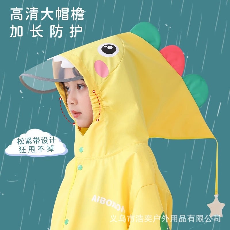 Children'S Cartoon Raincoat For Boys And Girls Dinosaur Rainproof Clothing Thickened Wear-Resistant School Special Children'S Poncho Portable - Image 4